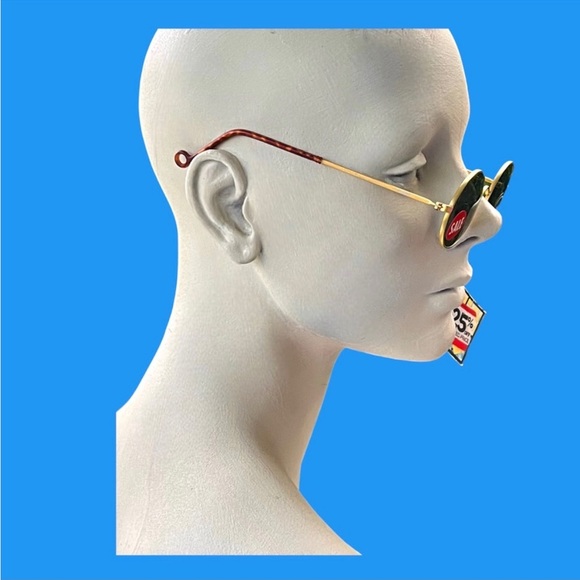 90s Dead Stock Sunglasses Unlisted Gold Wire Eyewear NOS - Picture 3 of 10